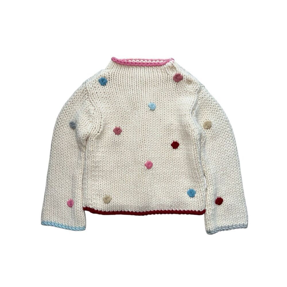 Y2K Baby Gap Textured Polka Dot Chunky Knit Sweater Size 2T